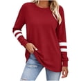 thumbnail image 2 of Miqool Shirts for Women Crew Neck Long Sleeve Pullover Casual Basic Tees Trendy Athletic Sports Tops, 2 of 8