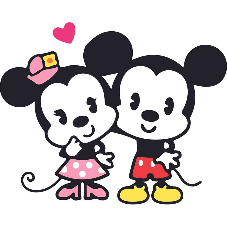 Baby Mickey and Minnie Mouse Kissing