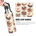 thumbnail image 4 of Yayeee 33oz Insulated Water Bottle Double Wall Stainless Steel with Flip Straw Lid, Cute Chocolate Cakes, 4 of 7