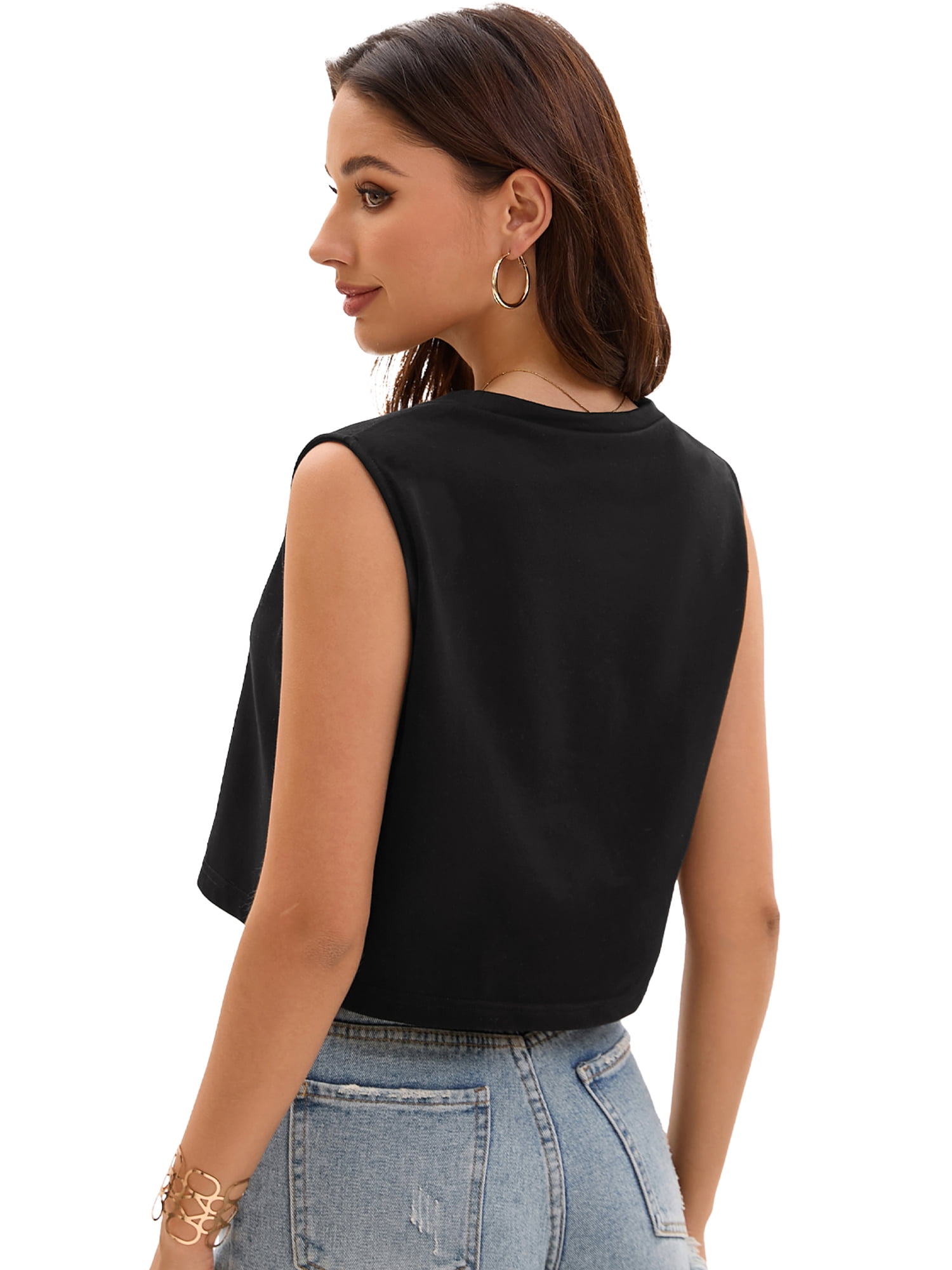 DARING DIVA Stylish Loose Fit Women's Top with Crew Neck Design M Black Print