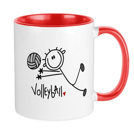 

CafePress - Stick Figure Volleyball Mug - Ceramic Coffee Tea Novelty Mug Cup 11 oz