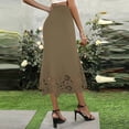 thumbnail image 5 of ClodeEU Women's High Waisted Mermaid Hem Skirt with Cutout ,Slim Fit Elegant Ankle Length Skirt Khaki,Womens Plus L, 5 of 8