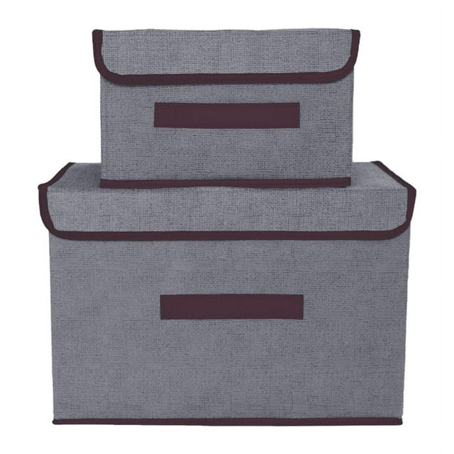 Boîtes de Rangement Pliables avec Couvercles en Tissu Lavable