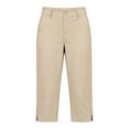thumbnail image 6 of QSAWXQZ Women's Capri Dress Pants High Waist Straight Leg Split Hem Stretch Trousers with Pockets Casual Work Bottoms XL, 6 of 8