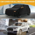 thumbnail image 2 of Car Cover Waterproof All Weather Automotive Outdoor Anti-UV Sun Rain Protection Full Exterior Cover with Reflective Strips Black for Kia Soul, 2 of 7