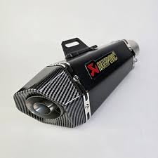 akrapovic Exhaust Style 51mm Inlet Long Grenade Launcher Shape Exhaust Pipe Muffler Silencer with Grenade Explosion Fire Shot Sound for Street Dirt Bike Bike - Black Corban