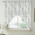 thumbnail image 2 of Green Grey Botanical Swag Valances for Windows, Kitchen Window Curtains Over Sink, Spring Floral Summer Farmhouse Window Treatment Curtains for Living Room/Bedroom Curtains 2 Panel Sets 36"x45", 2 of 8