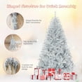 thumbnail image 6 of 6FT Silver Christmas Tree Artificial Hinged Tinsel Xmas Tree with Metal Stand, 1036 Branch Tips, Holiday Decoration Tree for Indoor and Outdoor, 6 of 10