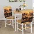 thumbnail image 5 of Western Cowboy Scenery Chair Covers Set of 1 Romantic Sunset Country Horse Bullfighter Cow Chair Back Covers Stretch Removable Washable Slipcovers Protector for Dining Room Kitchen Party Decor, 5 of 9