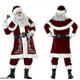 thumbnail image 2 of Traje navideño rojo de Papá Noel, disfraz de lujo de terciopelo de lujo, disfraz de Cosplay para fiesta de Navidad de 8 piezas para hombres y niños, 2 of 4