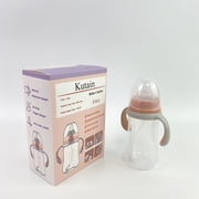 Kutain Babies bottles,Bottle with Natural Response Nipple, Wide Neck Bottles with Handle, Clear (8.8oz)