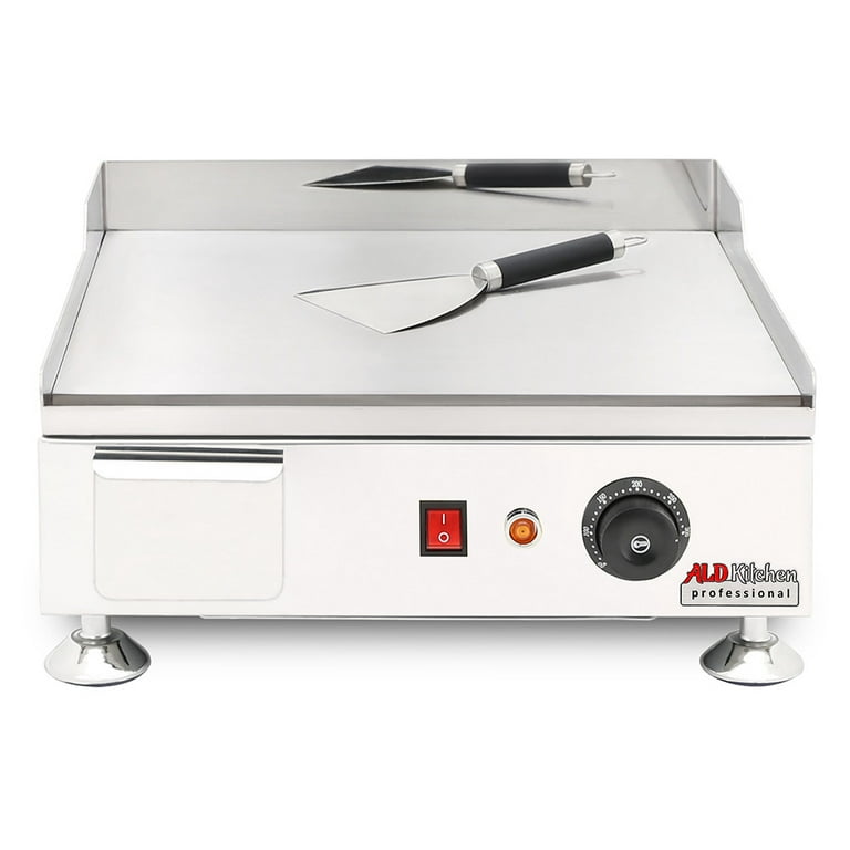 ALDKitchen Flat Top Griddle | Teppanyaki Grill with Nonstick Coating | Manual | Scapula Included