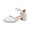 White, variant on NOKIO Girls' Ankle Strap Sandals Kids' Summer Shoes Girls' Summery Sandals Big Kids Girls Mary Jane Dress Shoes Pumps Low Heels Flower High School Prom Shoes