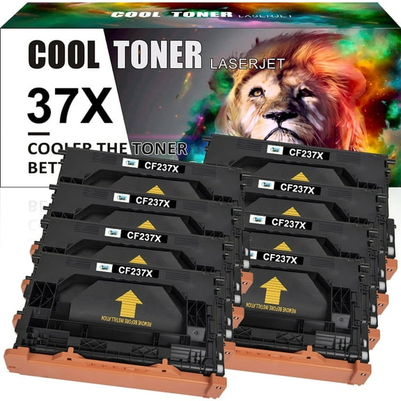 Cool Toner Compatible Toner for HP 37X CF237X for Laserjet Enterprise MFP M631 M632 M633 M607 M608 M609 (Black, 8 Pack)
