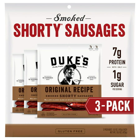 Dukes Smoked Shorty Sausages, Original Recipe - (3 pk, 5 oz, 15 oz