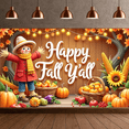 thumbnail image 2 of Colorful Design Happy Fall Banner Scarecrow Decor Happy Fall Y'all Pumpkin Decoration Harvest Theme for Autumn Gathering Thanksgiving Party Home Decoration, 2 of 9