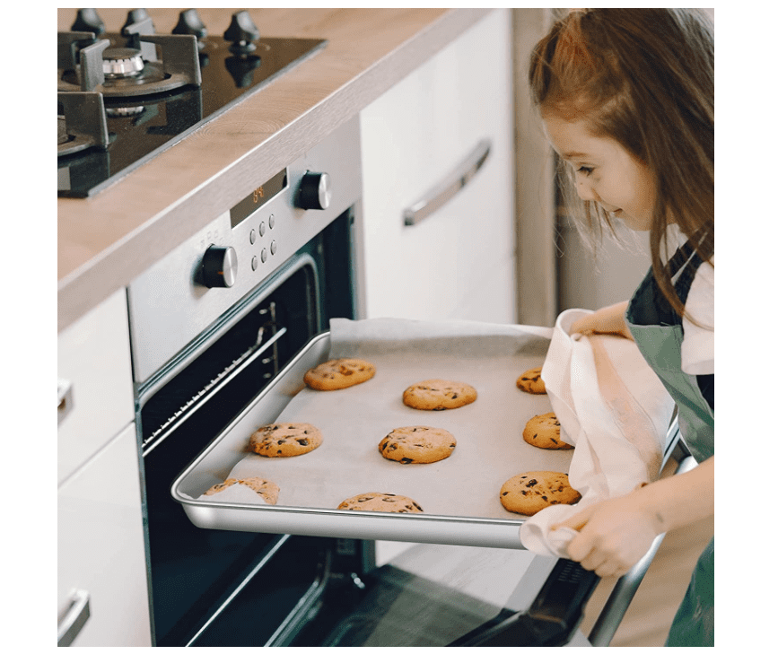 Baking Tray Set of 1, Stainless Steel Oven Tray– Large Cookie Sheet Pan for  Baking Cooking Serving - 40 x 30 x 2.5 cm, Healthy & Non Toxic, Easy Clean