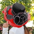 thumbnail image 2 of CAIXIA Kentucky Derby Hats for Women 2026 Flower Mesh Feathers for Derby Hat Tea Party Church Hats Wide Brim Derby Fascinator Hat Weddings Hats, 2 of 5