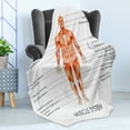 thumbnail image 4 of Human Anatomy Soft Flannel Fleece Throw Blanket, Muscle System Diagram of Man Body Features Biological Elements Heath Image, Cozy Plush for Indoor and Outdoor Use, 50" x 60", Coral, by Ambesonne, 4 of 5
