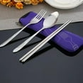 thumbnail image 5 of Outdoor Portable Stainless Steel Cutlery Set - Half Flower - Seven-piece Straw Set, 5 of 5