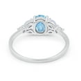thumbnail image 3 of Art Deco Oval Marquise Ring Aquamarine CZ 925 Sterling Silver Size 9, 3 of 4