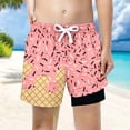 thumbnail image 2 of JAJAHO Swim Trunks For Boys Beach Shorts With Liner Summer Ice Cream Printed Casual Drawstring Boy Bathing Suit Bottoms 5-16Y, 2 of 4