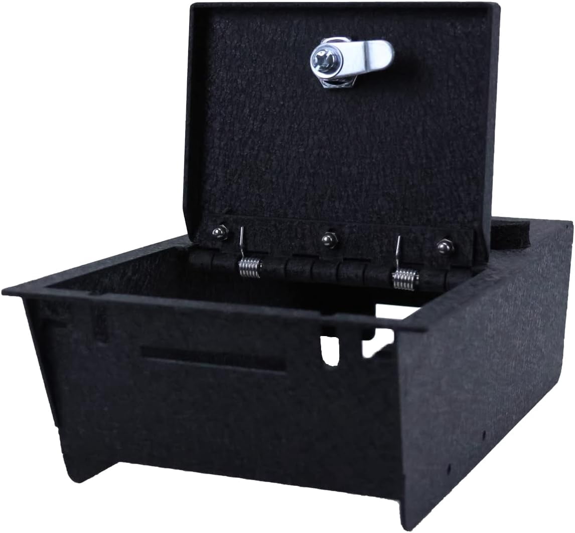 Black Horse Center Console Safe Security Lock Box, Black Gun Box Organizer, with 4 Digit Combination Resettable Lock Compatible with 2021-2023 Tesla Y|2021-2023 Tesla 3-ASTY01
