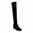 thumbnail image 7 of SUGAR Womens Black Ollie Round Toe Block Heel Zip-Up Dress Boots 6.5, 7 of 7