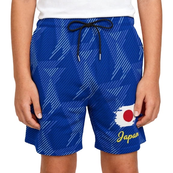 Bainana Boys Shorts Toddler Cartoon Print Elastic Waist Straight Leg Shorty Fashion Lightweight Comfortable Leisure Little Boys Athletic Football Shorts Blue Size 3-4 Years