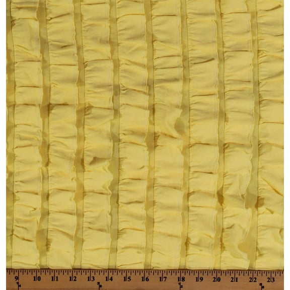 Pre-Ruffled Yellow Approx. 2" Ruffles Polyester/Spandex Blend Stretch Knit Fabric by the Yard (D249.09)