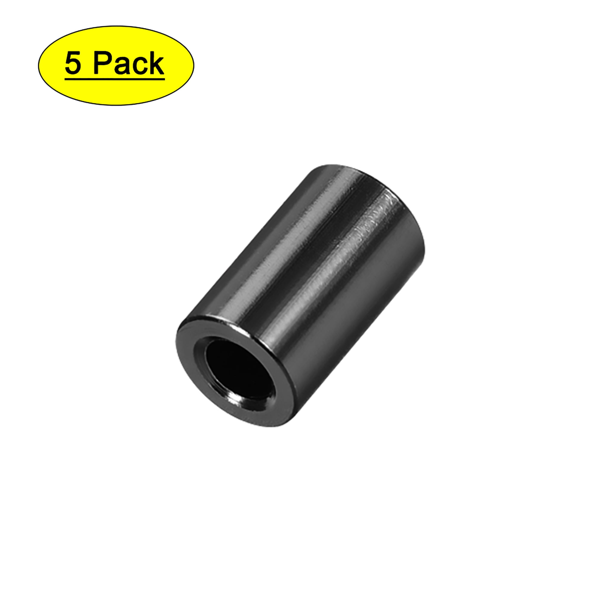 5Pcs Round Aluminum Standoff Column Spacer 3.1x6x10mm(IDxODxH) Black
