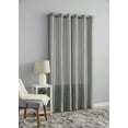 thumbnail image 2 of Mainstays Textured Faux Silk Light Filtering Grommet Curtain Panel, Set of 2, Silver, 37” W x 84” L, 2 of 8