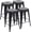 Black, variant on Favory 30 Inches Metal Bar Stools Industrial Barstools Stackable High Backless Stools Vintage Indoor Outdoor Stackable Kitchen Stools Set of 4 (Yellow)