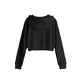 thumbnail image 3 of Qiylii Women Crop Hoodies, Solid Color Long Sleeve Zip Up Fit Sweatshirts, 3 of 4