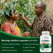 Healblend Moringa Oleifera Leaf Capsules - Natural Energy Booster & Immune Support - Promotes Gut Health, Skin Clarity & Mood Balance – 60 Vegan Capsules (3 Pack)