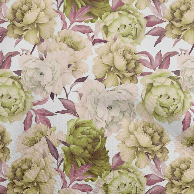 oneOone Rayon Lime Green Fabric Floral Sewing Craft Projects Fabric Prints By Yard 56 Inch Wide-D2