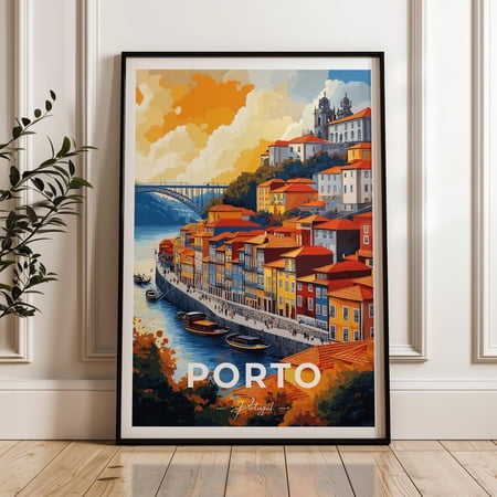 Porto Travel Poster Portugal Wall Art Print Illustration Poster Iberia Artwork Home & Office Decor Gift Idea Douro Travel Print Wall Art Modern Wall Decor