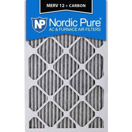 16x20x1 Pleated MERV 12 Plus Carbon AC Furnace Air Filters Qty