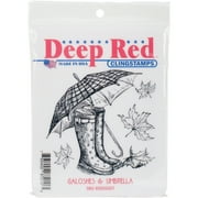 Deep Red Stamps Deep Red Cling Stamp 3"X3"-Galoshes & Umbrella