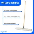 thumbnail image 6 of Tidy Tools Industrial Dust Mop for Floor Cleaning, Floor Mop Wood Handle, 30 Inch Cotton Head, White, 6 of 9