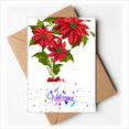 thumbnail image 1 of mas Flower Poinsettia Bouquet Red Welcome Back Greeting Cards Envelopes Blank, 1 of 3