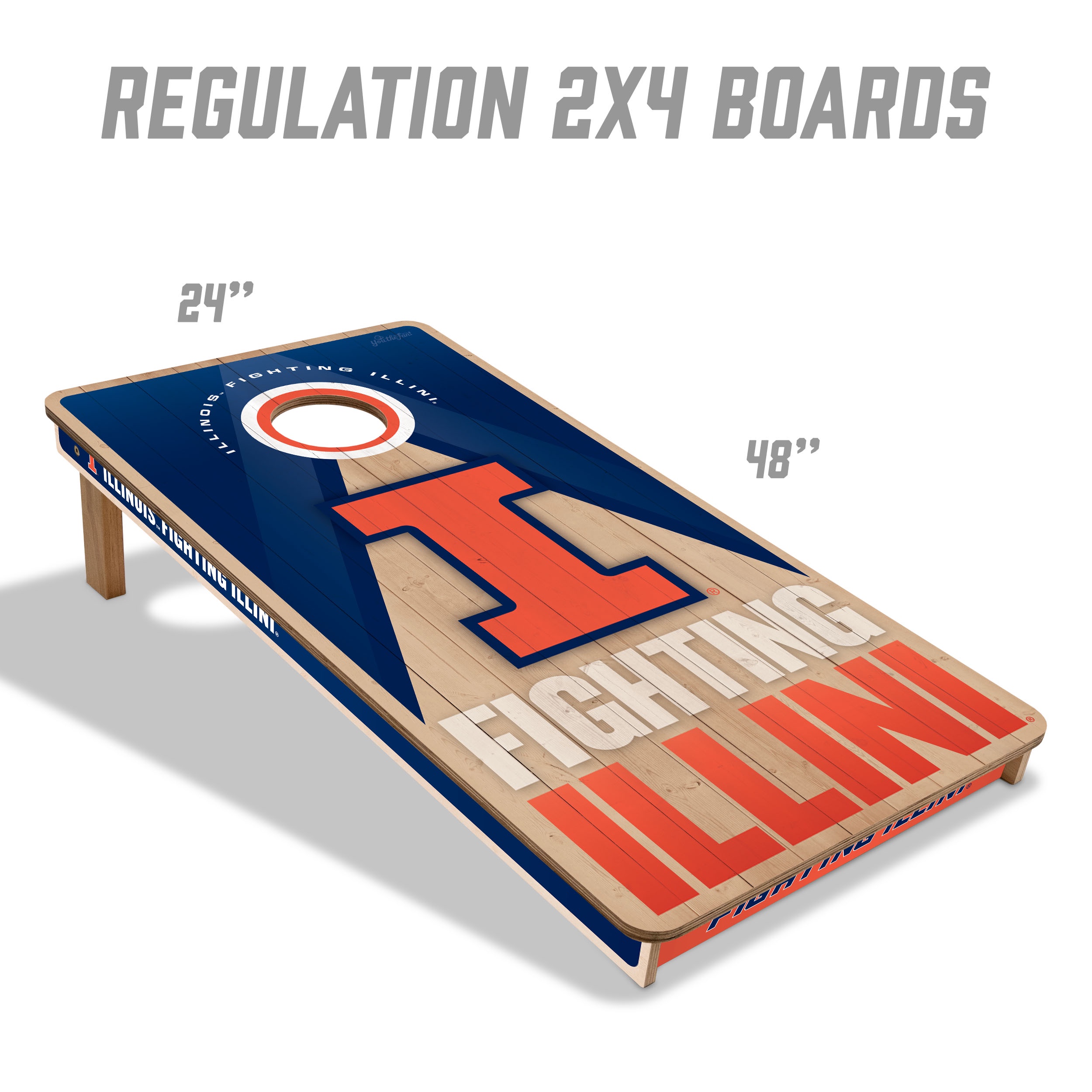 YouTheFan NCAA Illinois Fighting Illini 2x4 Slogan Series Cornhole