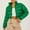 Green, variant on Puffer Jacket Womens Cropped Jacket Solid Color Shorts Zippered Long Sleeve Drawstring Jacket Women's Down Jackets & Parkas White S