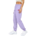 thumbnail image 3 of Baggy Sweatpants for Women Print Elastic Waist Loose Cinch Bottom Pants with Pocket Fall Casual Workout Running Trousers, Purple, XL, 3 of 4