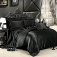 thumbnail image 2 of Willstar 4PCS Luxury Satin Silk Duvet Cover Sheet Set Silky Queen King Bed Sheets, 2 of 8