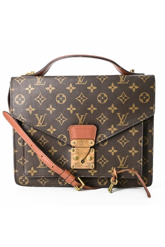 Pre-Owned LOUIS VUITTON Monceau Handbag, Monogram Coated Canvas, Brown Shoulder Bag,... (Fair)