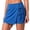 Blue, variant on Women's Solid Wrap Front Linen Skirt Shorts Drawstring Knot Side Skort Shorts Summer Beach M