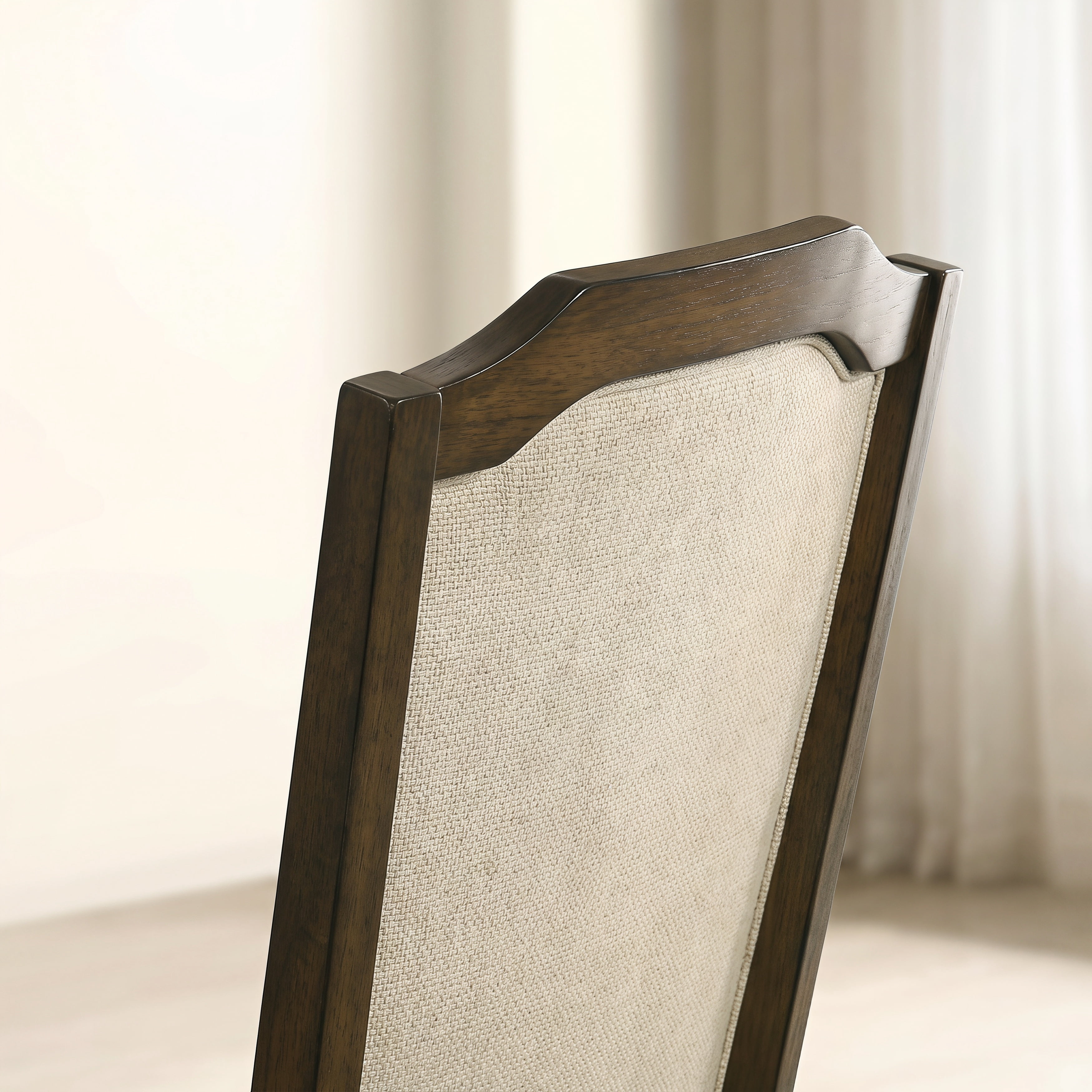 Roundhill Furniture Iris Turned Leg Wood Dining Chair, Set of 2, Walnut