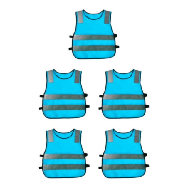 relayinert Reflective Safety Vest for Kids High Visibility Waistcoat for Traffic and Work blue 42x47x5cm 5Set
