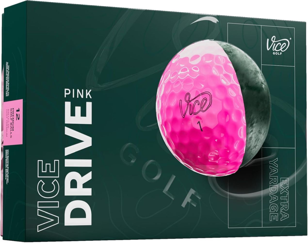 (2 pack) Vice Drive Golf Balls, Pink 12pk
